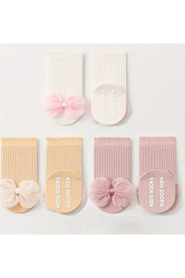 Детские носки для девочек с бантом Sugar Pop, Pink — фото 3