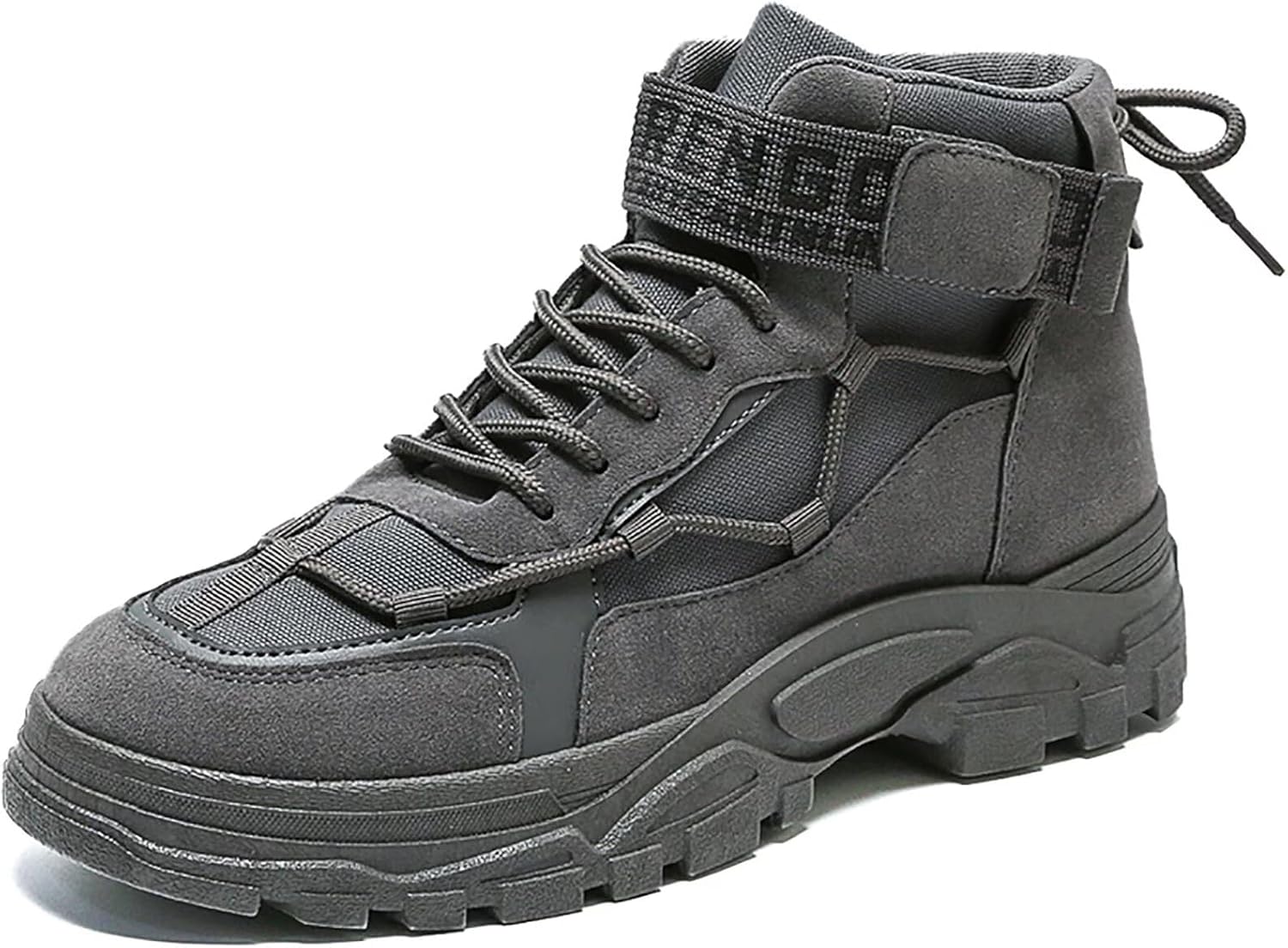 

Мужские ботинки, мягкая подошва, тактические военные ботинки, противоскользящие боевые ботинки, ботинки средней высоты, обувь на щиколотку для мужчин Terbofin, темно-серый