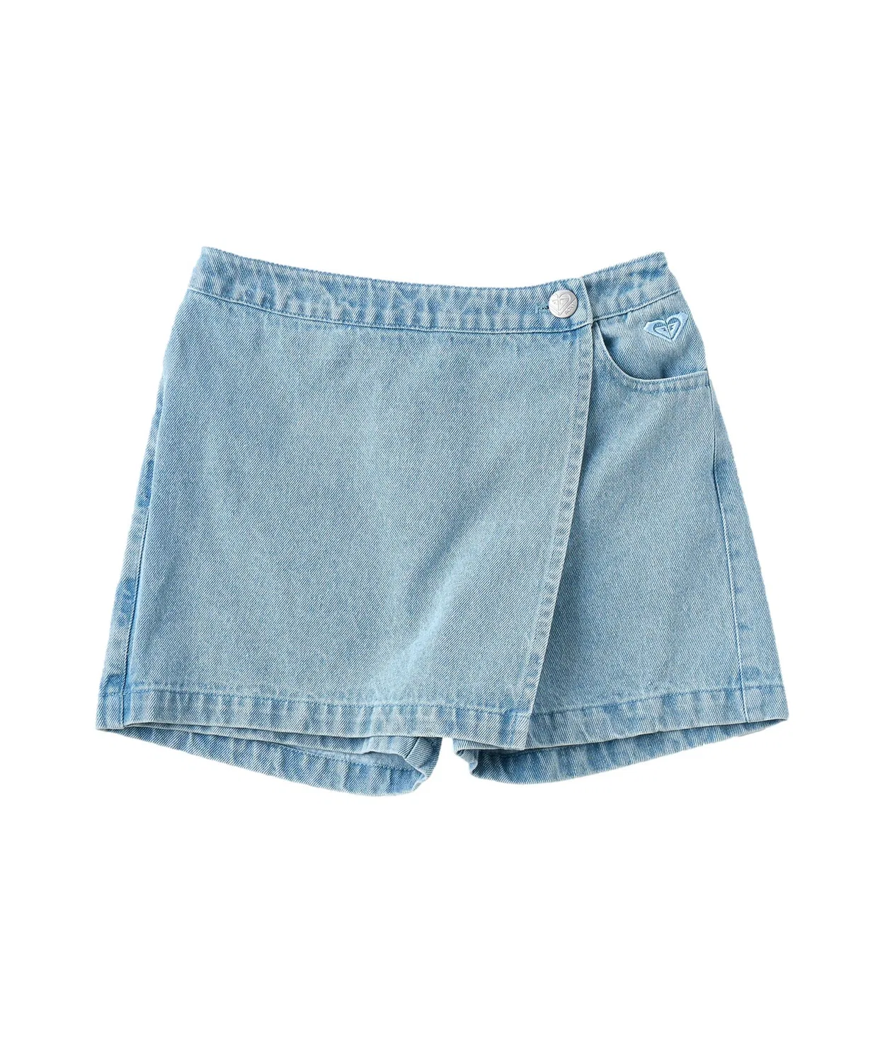 Детская джинсовая юбка-шорты с запахом ROXY, Light Blue — фото 2