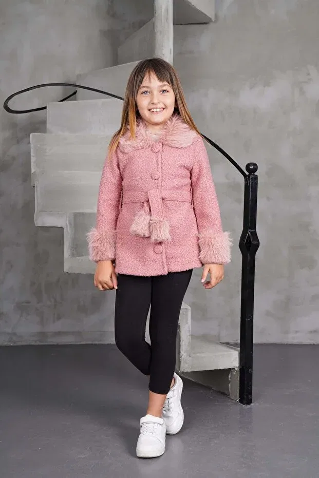Детское пальто для девочек с поясом Best Of Kids, Rose Dry