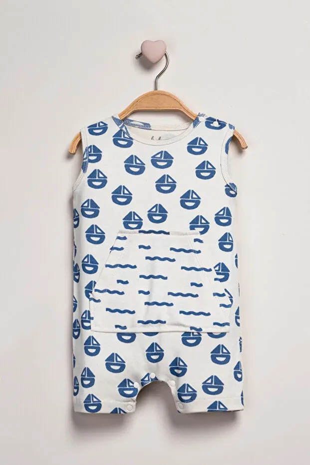 Детский комбинезон для девочек с принтом Baby Fou, Navy Blue