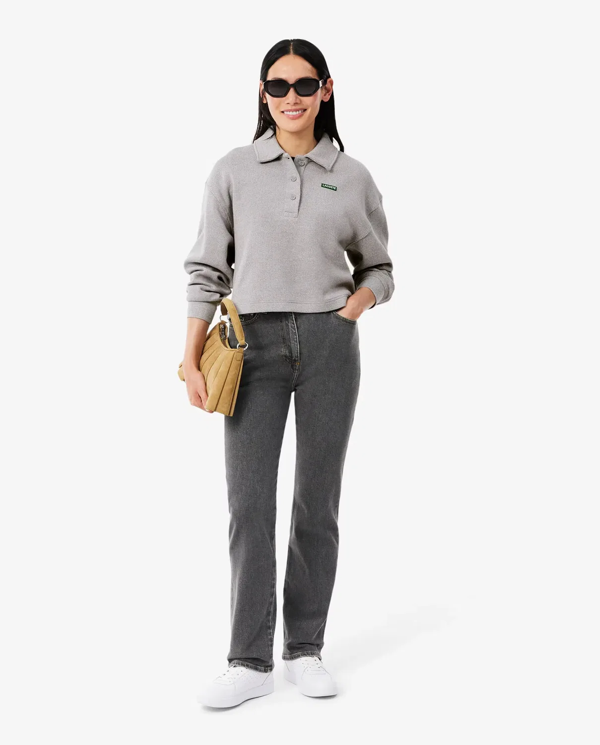 Свитшот женский Lacoste Gris Oscuro — фото 4