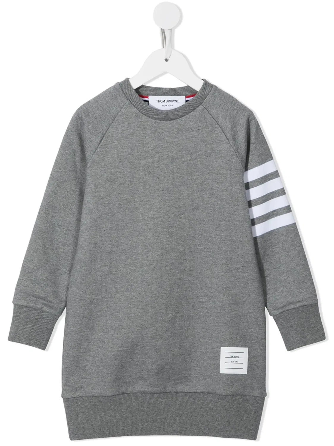 Свитер-платье из джерси Loopback 4-Bar Thom Browne, серый