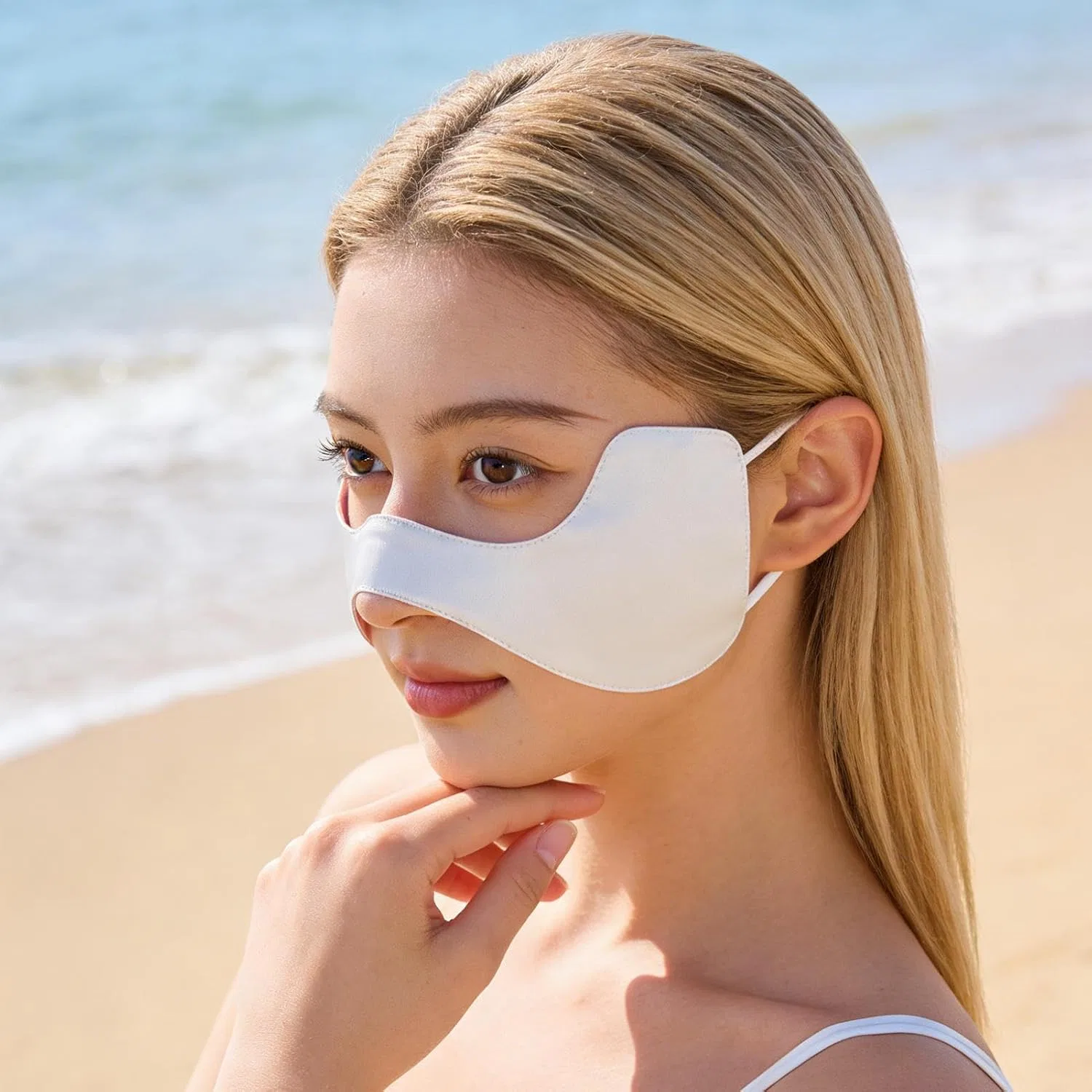 Солнцезащитная маска для лица Silk UV Protection, Huehkir — фото 3