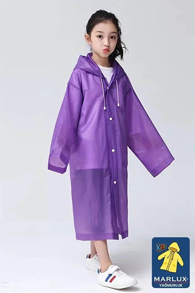 Детский дождевик для девочек длинный Marlux, Purple — фото 2
