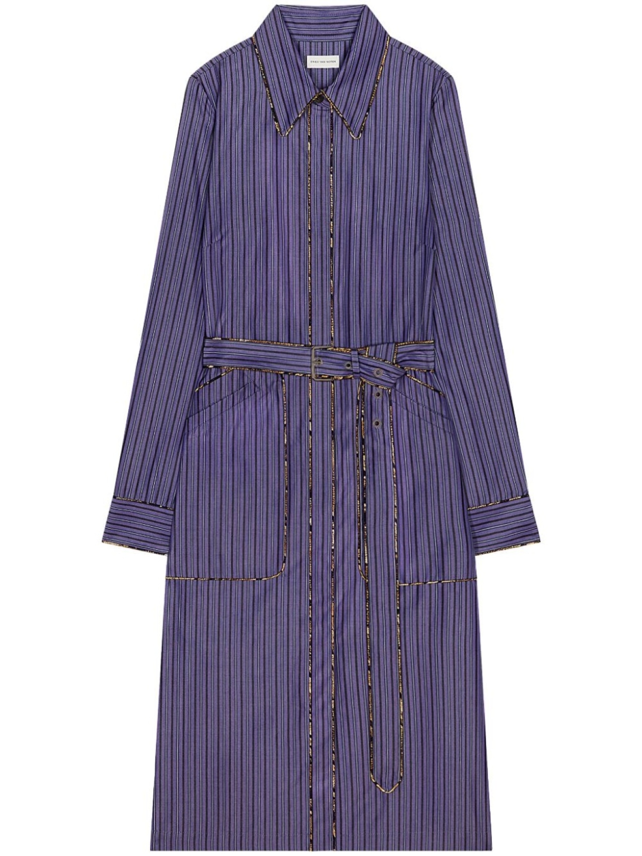 

DRIES VAN NOTEN платье-рубашка с поясом, фиолетовый