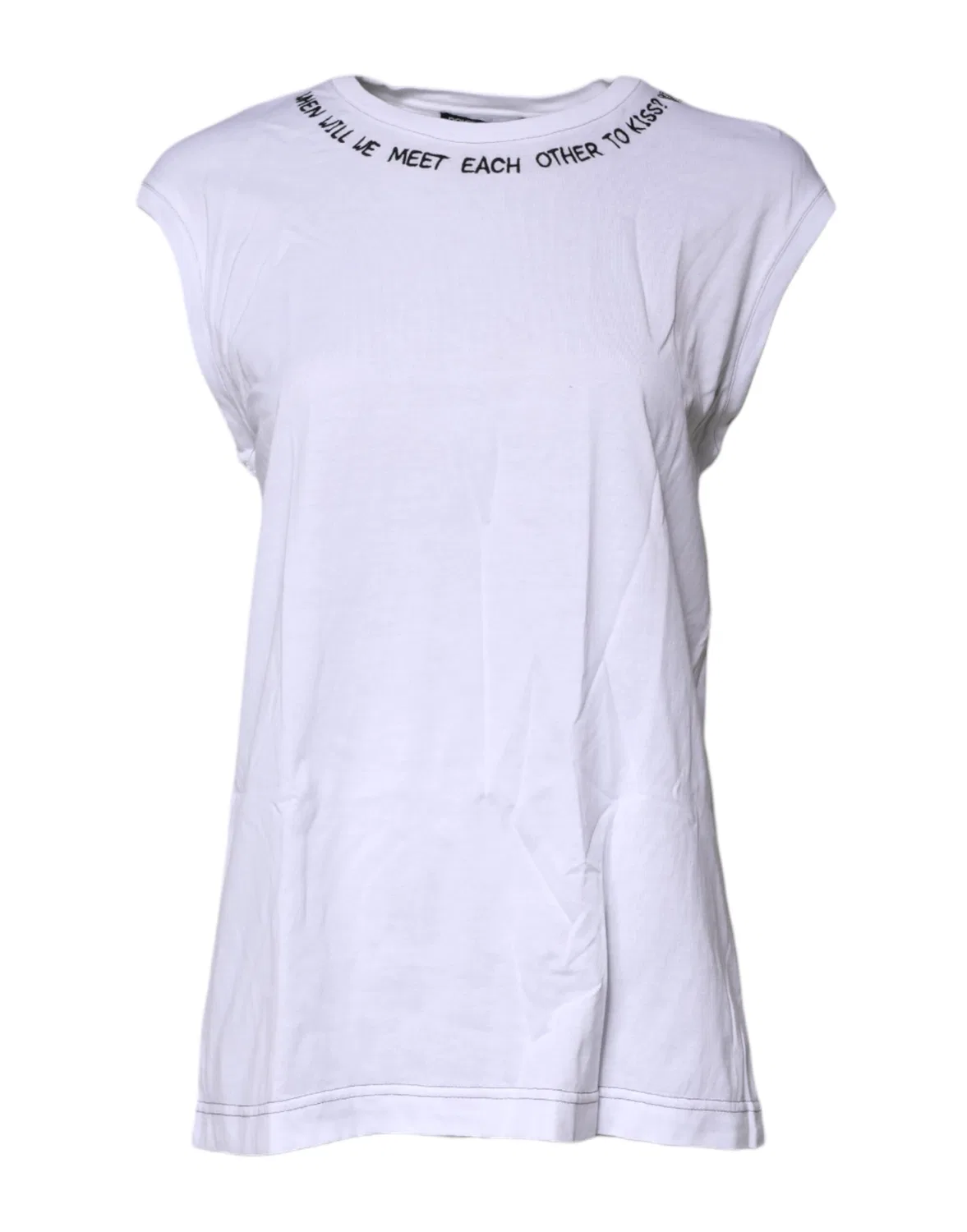 Женская футболка без рукавов с принтом Round Neck Tank Dolce & Gabbana, White — фото 2