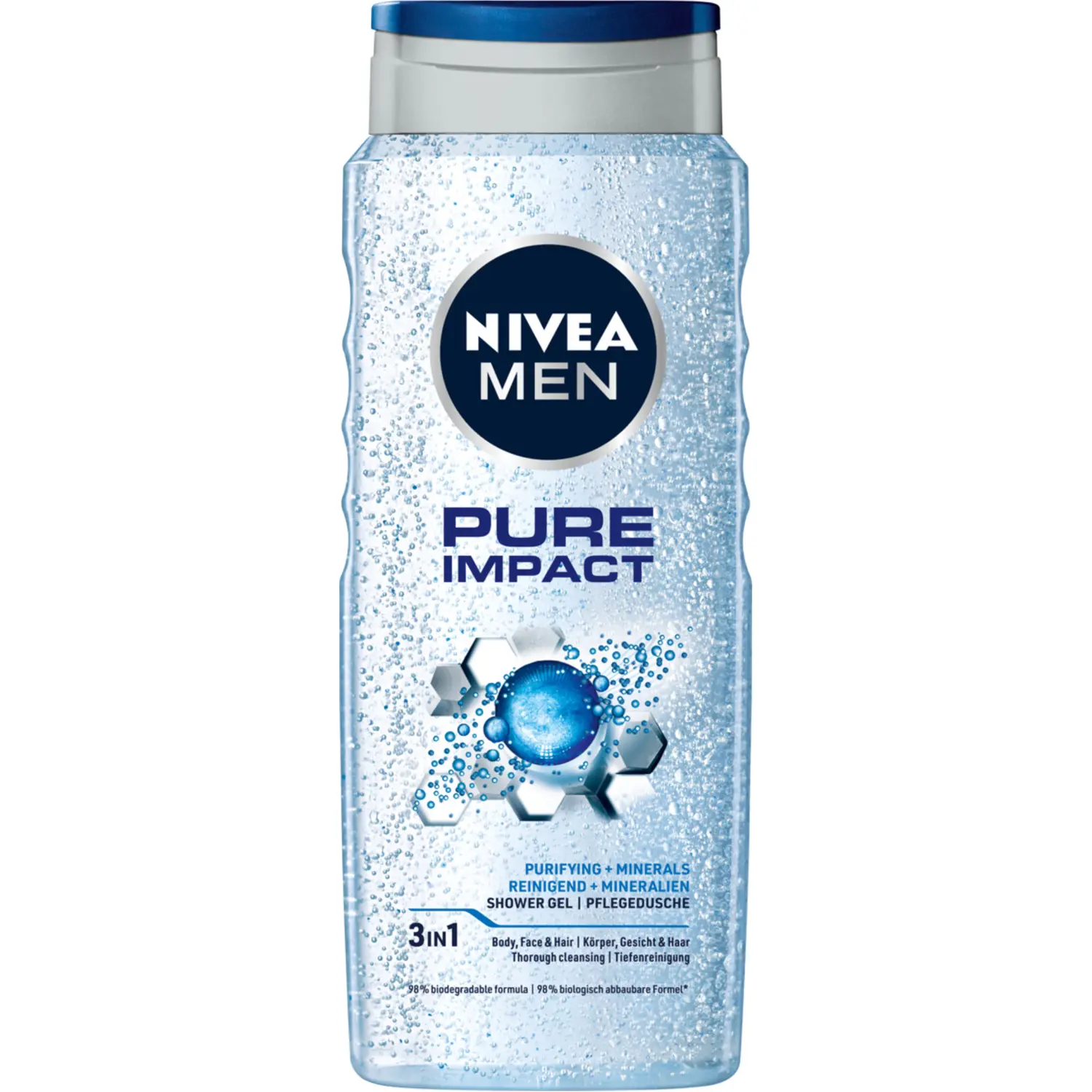 Nivea MEN Pure Impact освежающий гель для душа для мужчин, 500 мл — фото 2