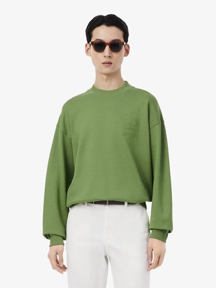 Свитшот Lacoste с логотипом, свободный крой, зеленый