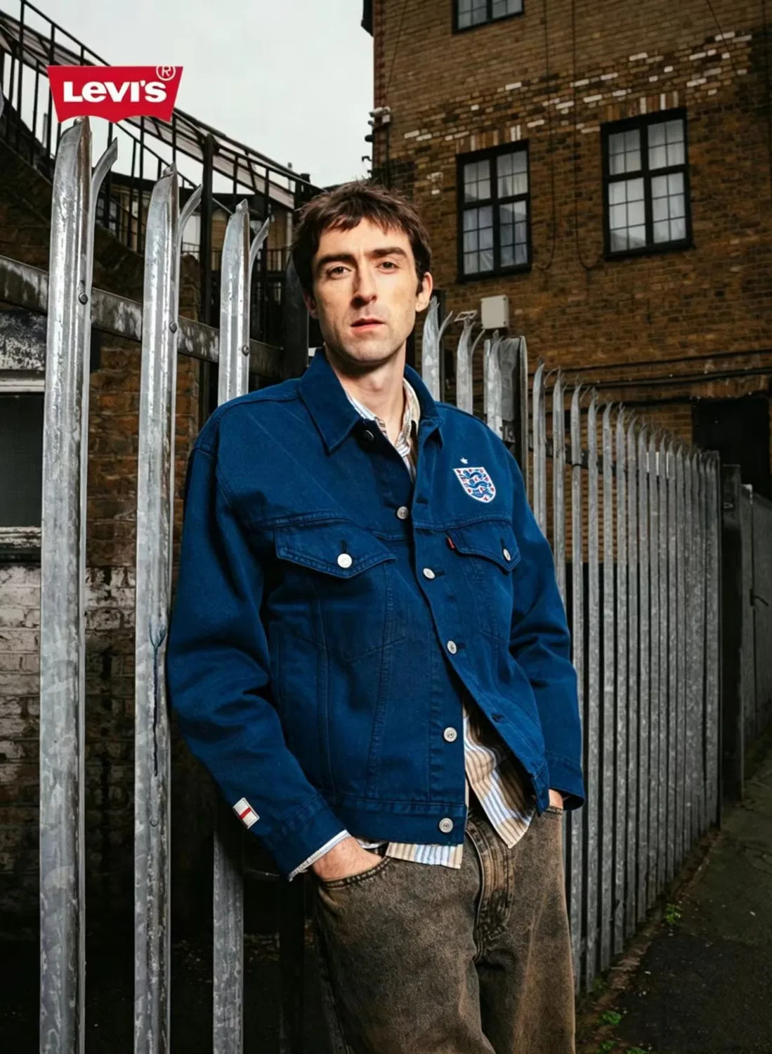 Джинсовая куртка с вышивкой England Three Lions унисекс Levi'S, синий — фото 3