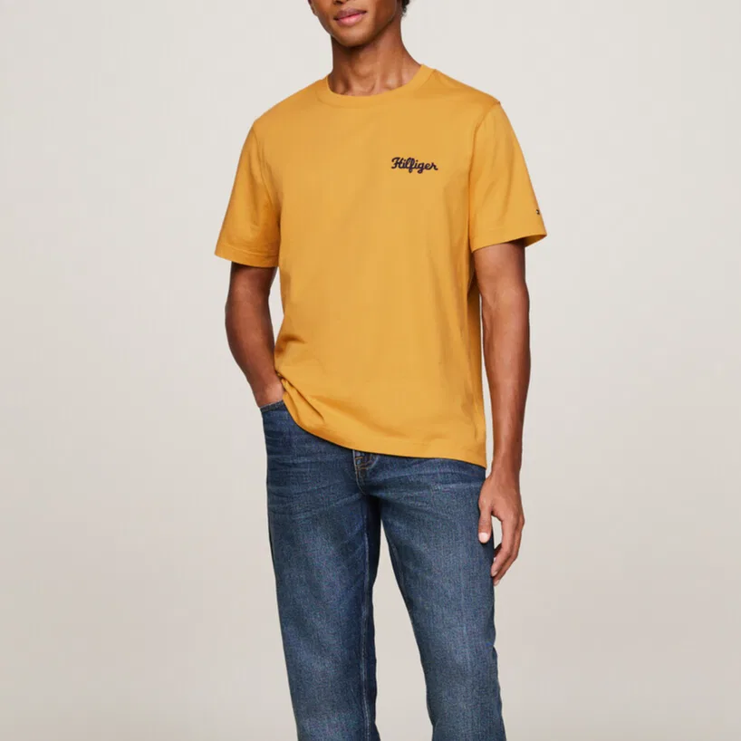 Мужская футболка Yellow Tommy Hilfiger — фото 4