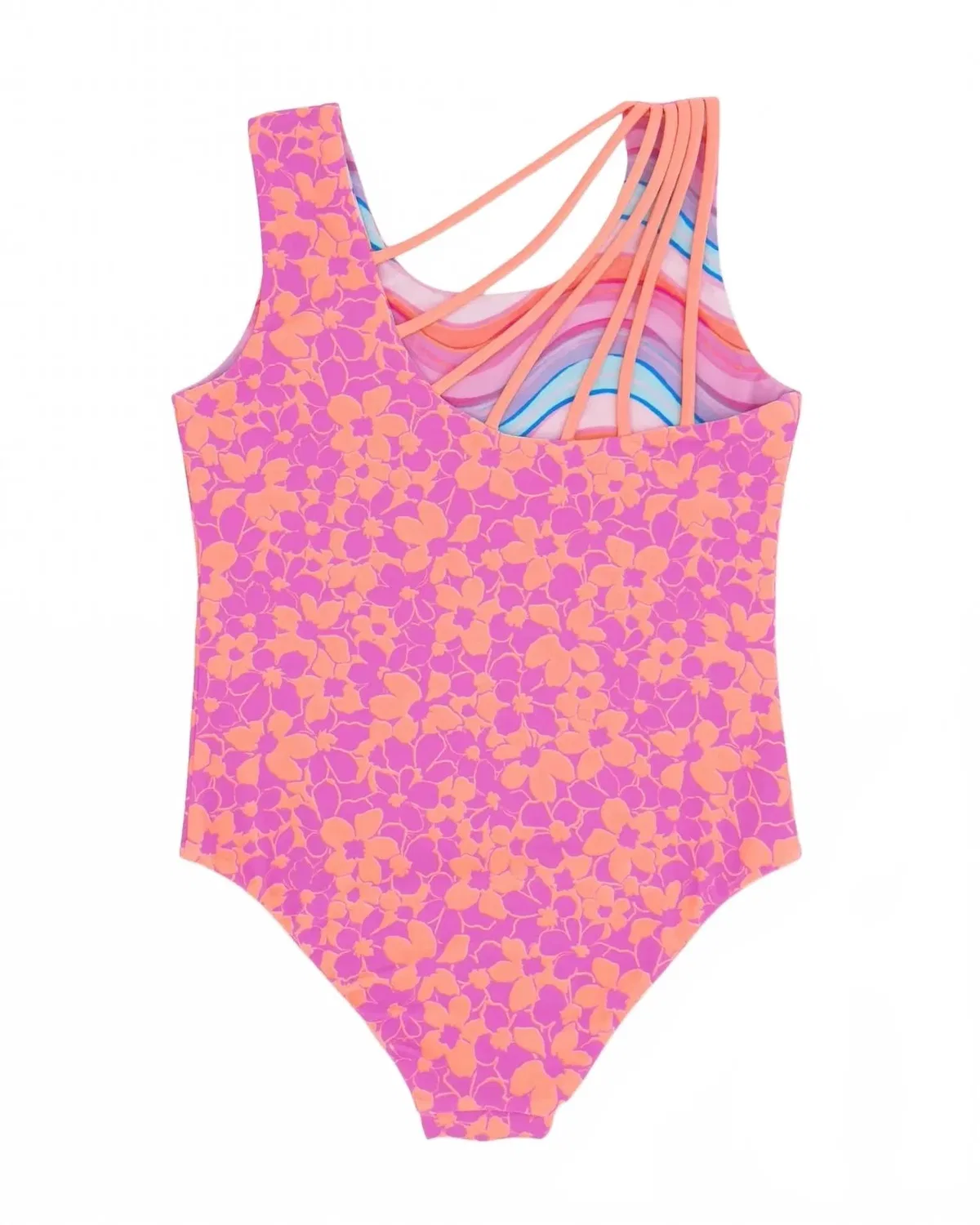 Детский слитный купальник с принтом Summer Sun Reversible feather 4 arrow, мультиколор — фото 2