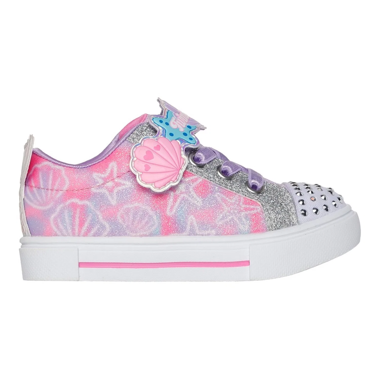 Детские кроссовки с подсветкой Skechers Twinkle Sparks Lights, Lavender Multi — фото 4