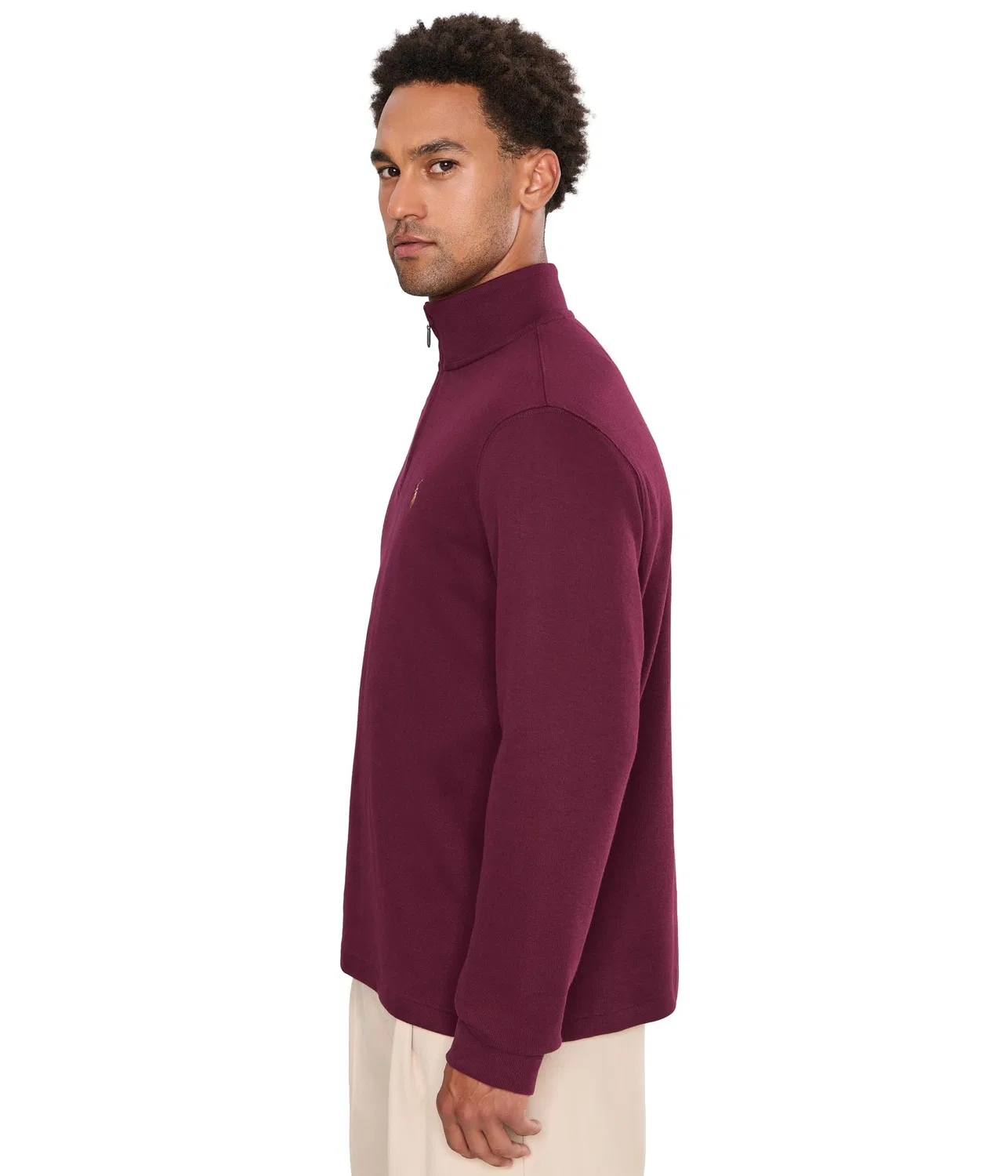 Пуловер Estate-Rib с застежкой-молнией на четверть длины Polo Ralph Lauren, Classic Wine — фото 3