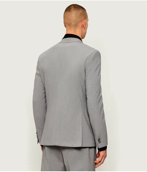 Мужской костюм-двойка приталенный P-Huge-2Pcs-WG-253 Slim Fit BOSS, серый — фото 3