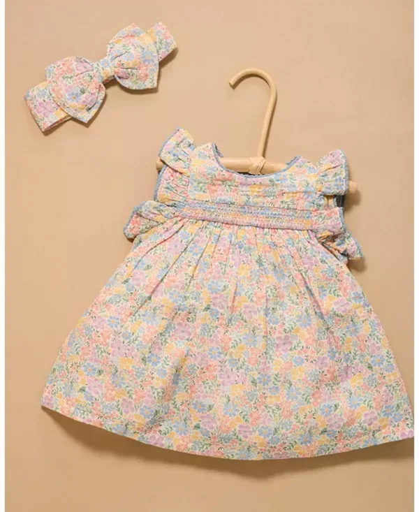 Детское хлопковое платье с коротким рукавом Purebaby, Isabella Print — фото 4