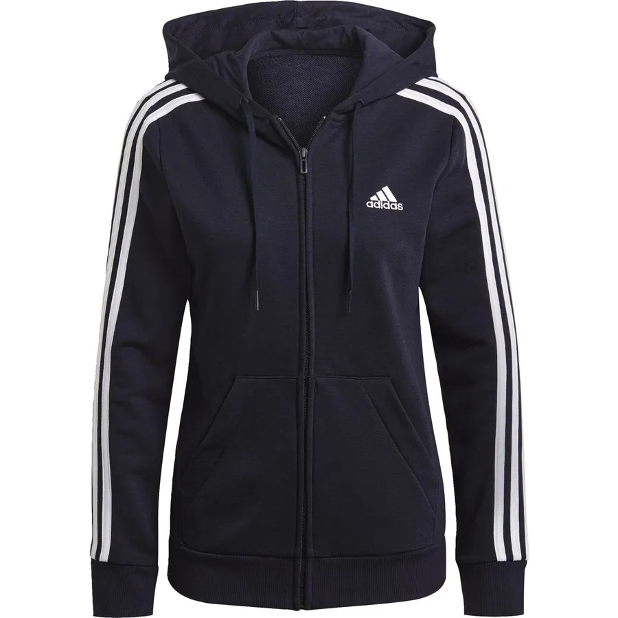 Худи с капюшоном на молнии с принтом 3-Stripes adidas, Розово-белый