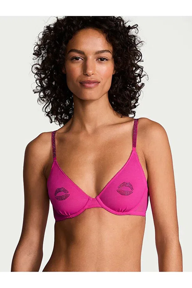 Женский бюстгальтер с блестками Victoria'S Secret, Fuchsia Madness