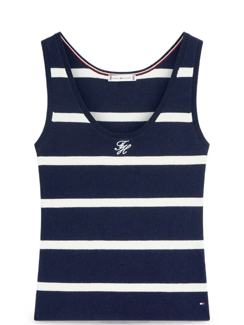 Полосатый топ с U-образным вырезом Tommy Hilfiger, синий — фото 2
