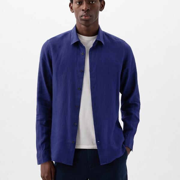 

Рубашка regular-fit из льна Gap, синий