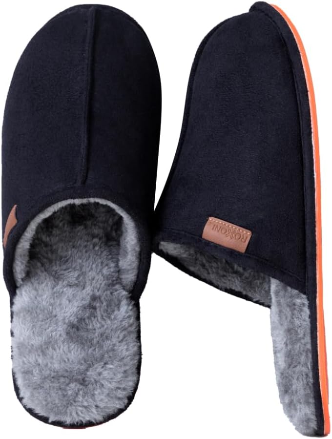 

Мужские домашние тапочки Roxoni с мягким теплым внутренним мехом, черный