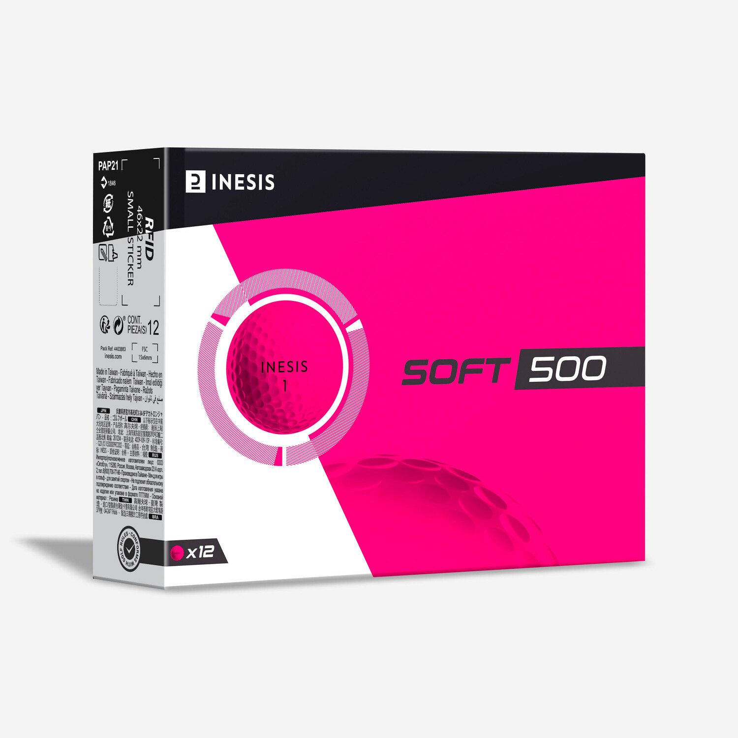 

Мяч для гольфа Soft 500 x12 - розовый Inesis
