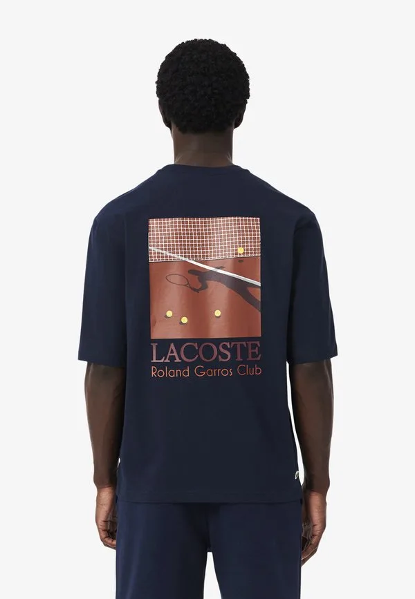 Футболка Lacoste с принтом, Круглый вырез, Bleu Nuit