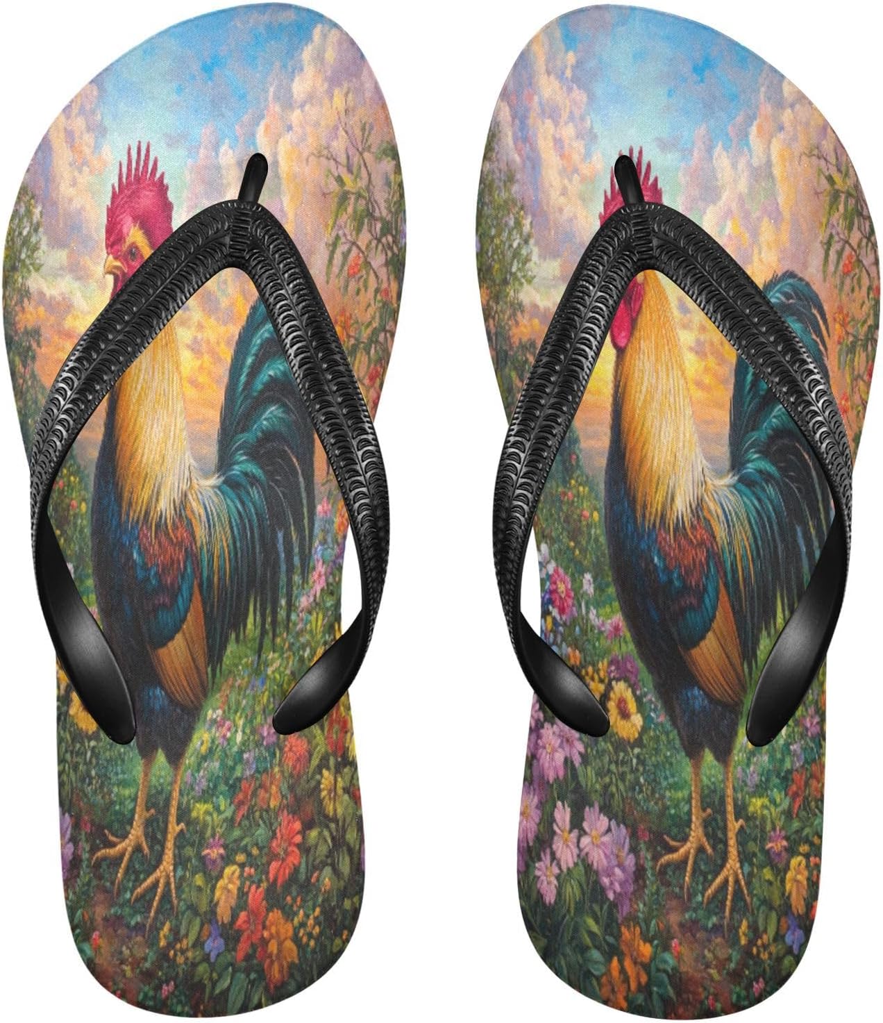 

Шлепанцы с изображением петуха, желтые, для пляжа и душа, резиновые нескользящие летние тапочки для ходьбы, обувь для женщин и мужчин Sinestour