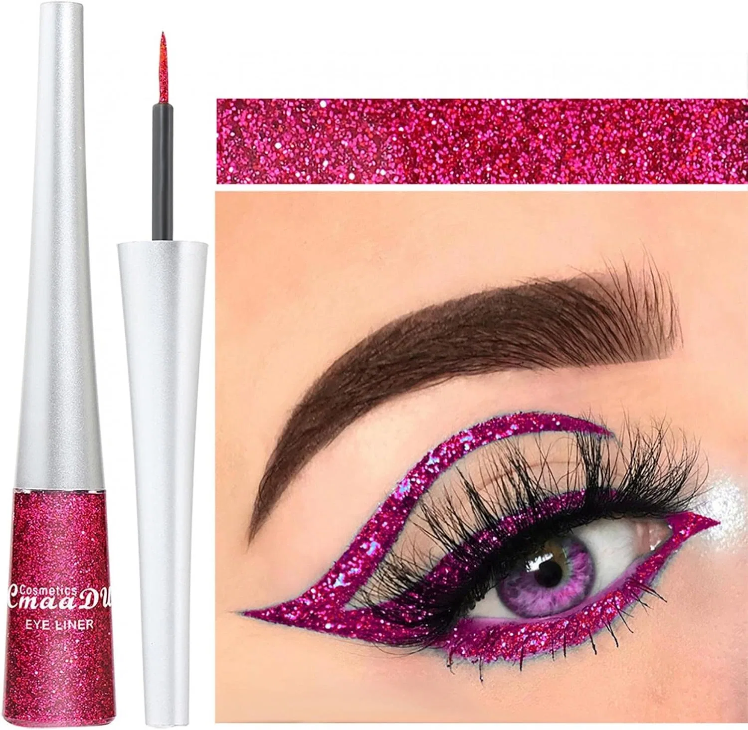 Подводка для глаз Glitter Eyeliner Foreted, блестящая, жидкая — фото 2
