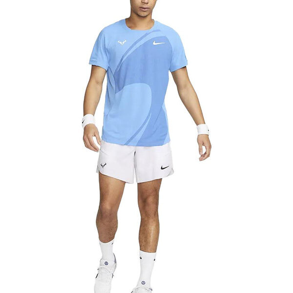 Футболка Nike Dri-Fit RAFA Short-sleeve Tennis T-Shirts 'Blue', синий — фото 3