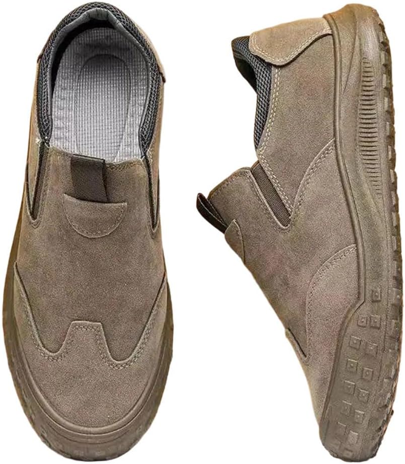 

Мужские кроссовки из кожи, слипоны для вождения, лоферы, низкие туфли с защитой Generic, хаки