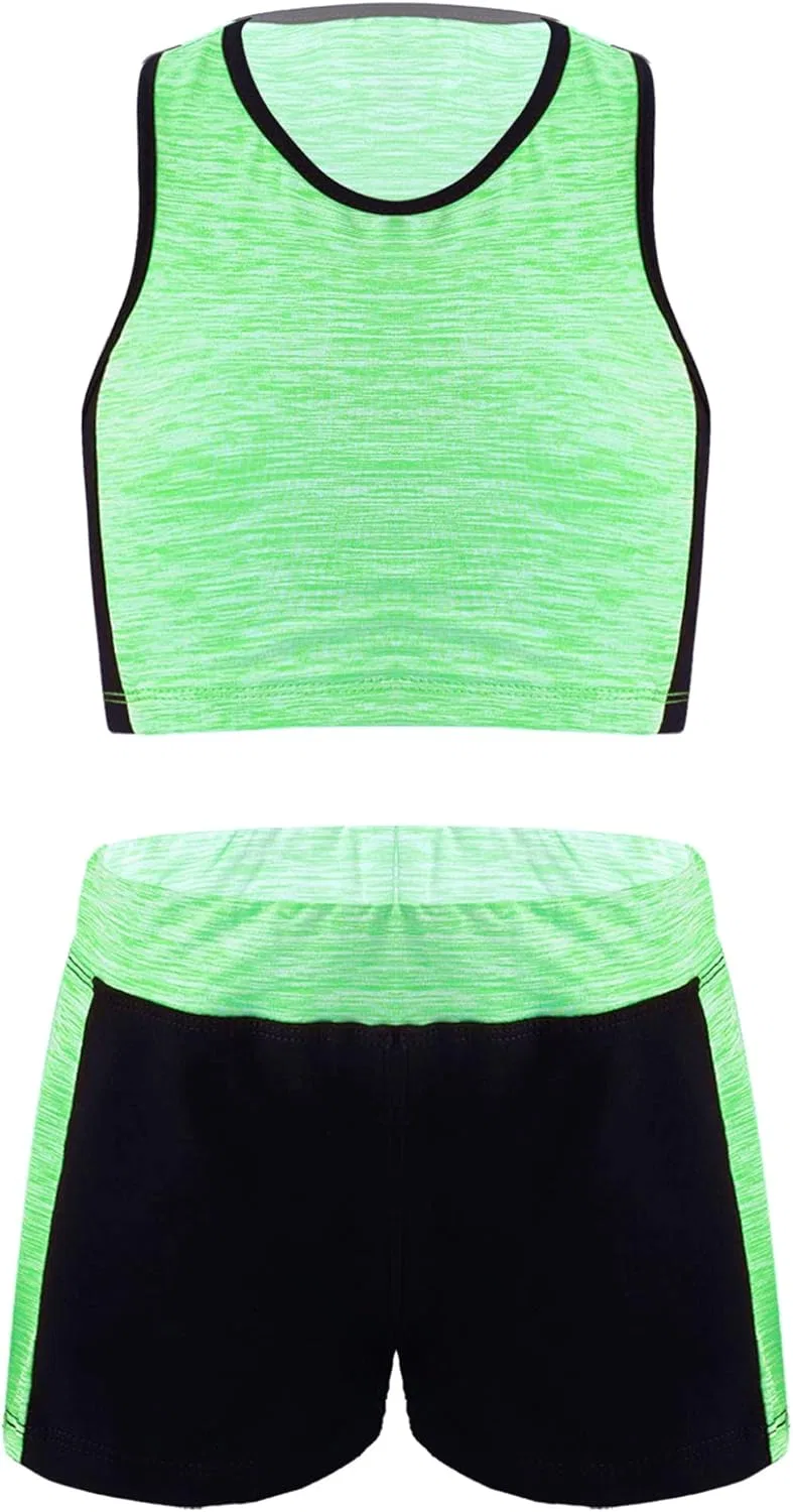 Детский спортивный костюм Loodgao, топ с шортами, Green