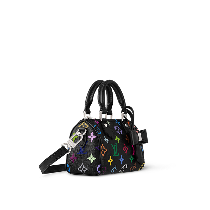 LOUIS VUITTON Сумка кросс-боди Takashi Murakami Nano Speedy черная разноцветная — фото 2