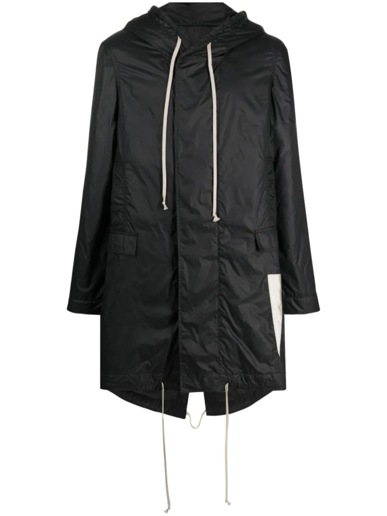 

Rick Owens DRKSHDW парка фиштейл с капюшоном, черный