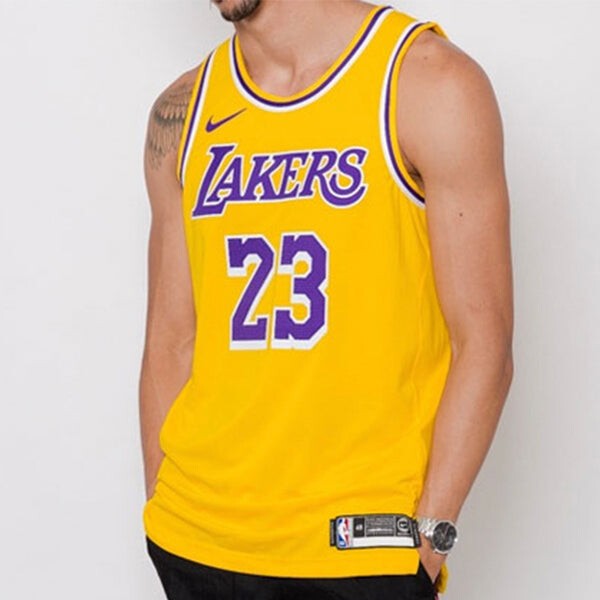 Майка Nike NBA AU Player Edition lakers LeBron James Connected Jersey Sports Basketball Yellow, желтый — фото 3