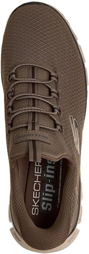 Мужские кроссовки Skechers из сетчатой ​​ткани с эластичным шнуром и резиновой подошвой, Brnt — фото 4