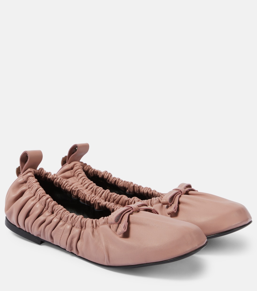 Кожаные балетки с бантом Acne Studios, розовый