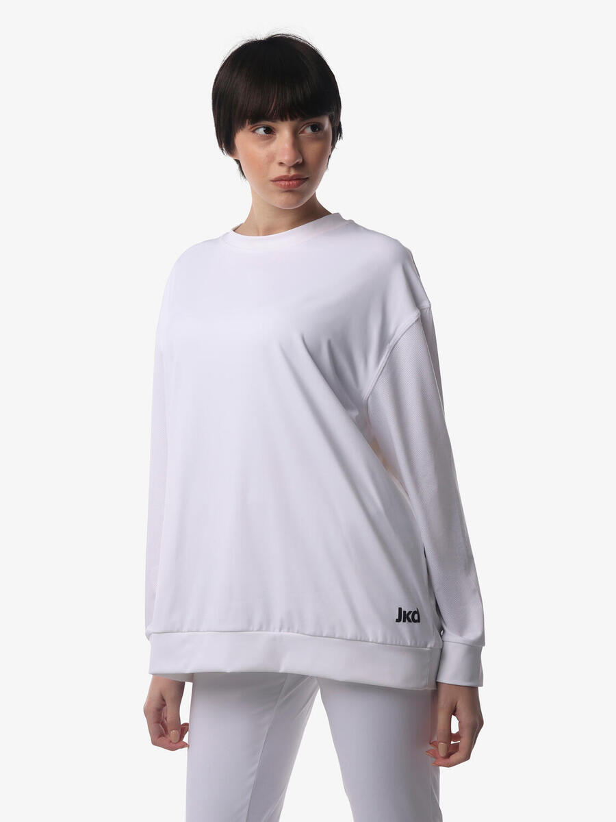 

JAKED Белая женская толстовка из синтетического материала для фитнеса