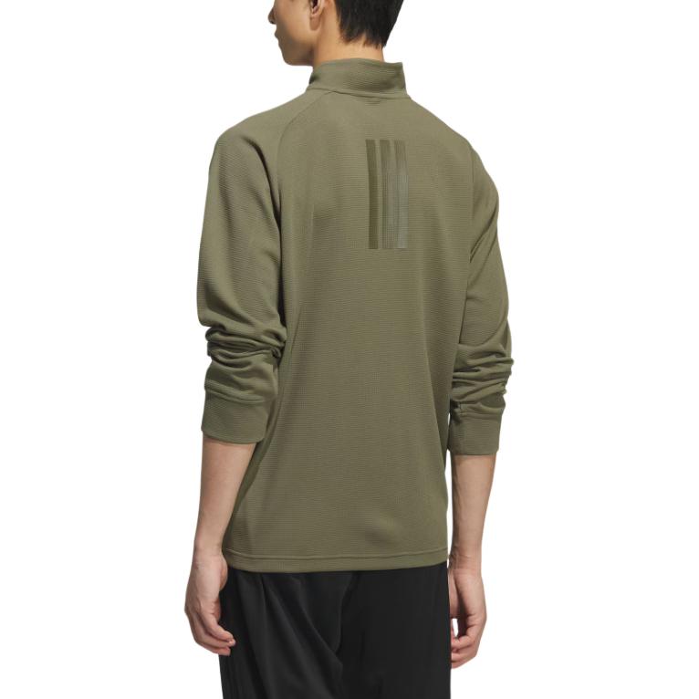 Футболка мужская modern tech waffle crew sweatshirt Adidas, оливковый — фото 4