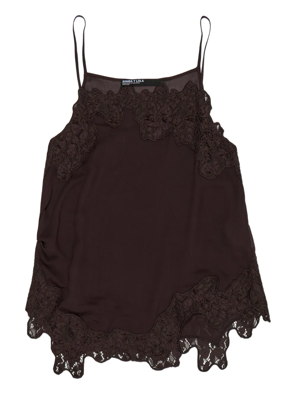 

Майка с кружевной отделкой Bimba y Lola, коричневый