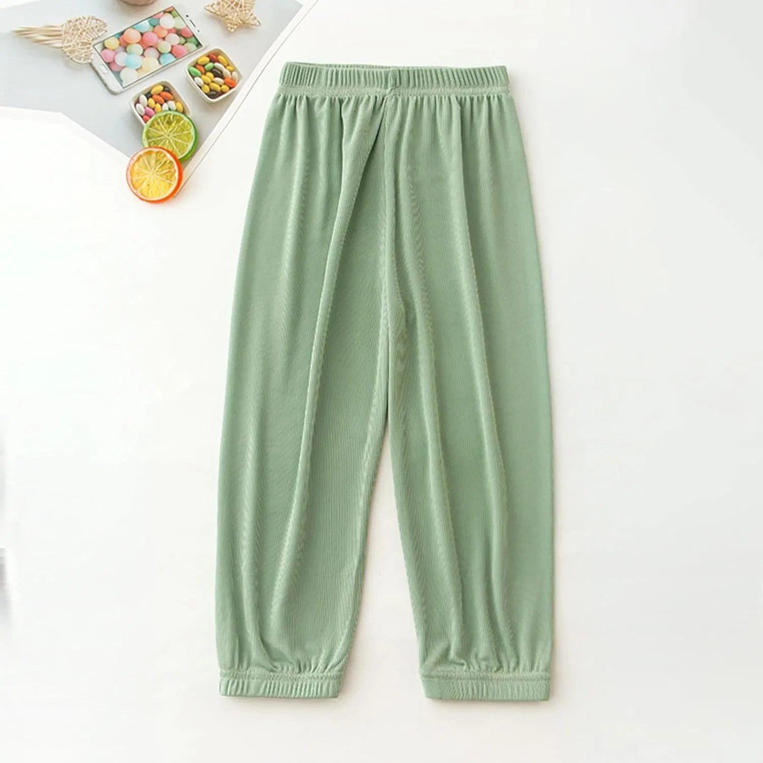Спортивные брюки свободные, широкие, на резинке, бренд Generic, цвет Green — фото 3