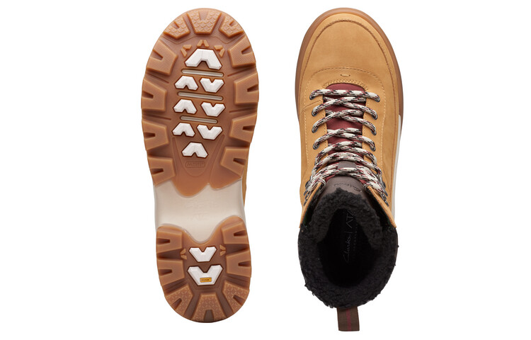 Ботинки женские Clarks высокие на шнуровке, хаки — фото 3