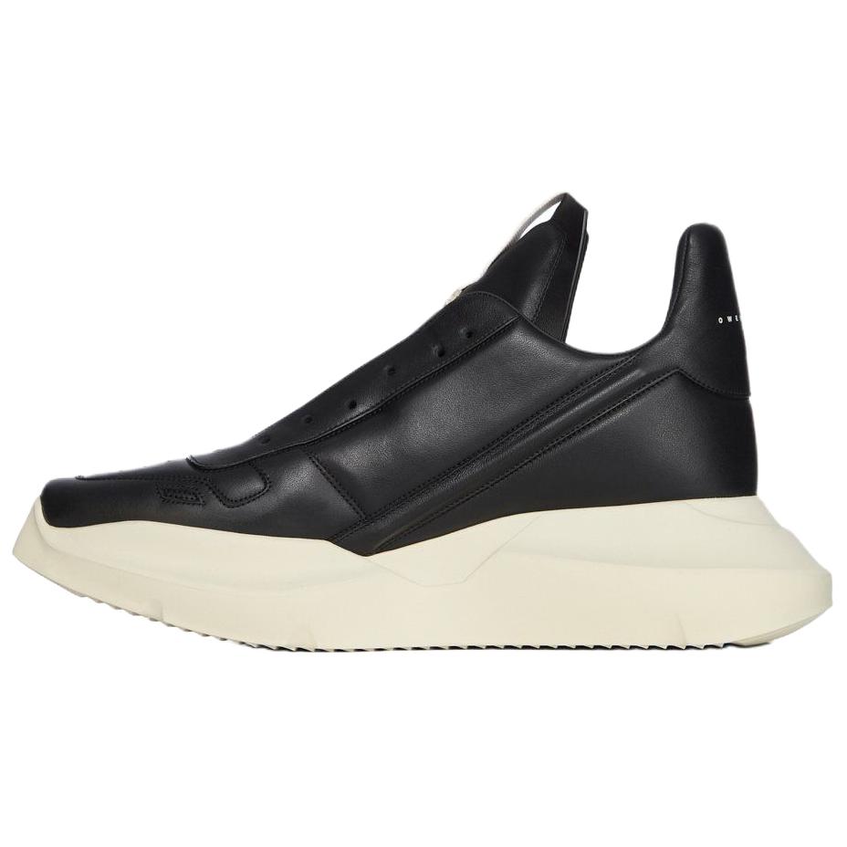 RICK OWENS Кроссовки RO Geth из коровьей кожи низкие повседневные на 6 см мужские black