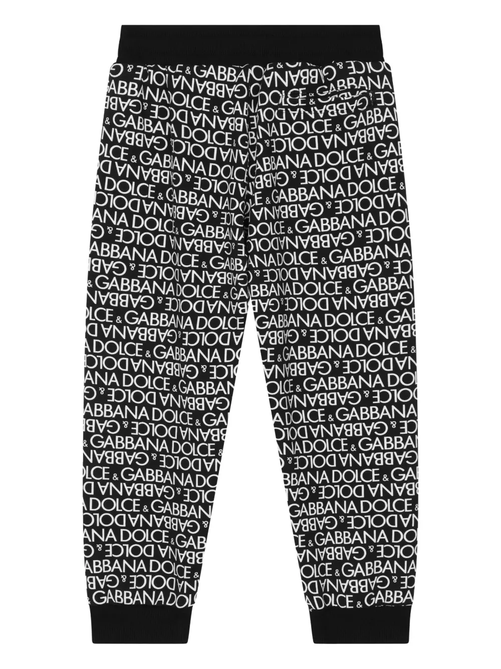 Спортивные брюки с кулиской и логотипом Dolce & Gabbana Kids, черный — фото 2