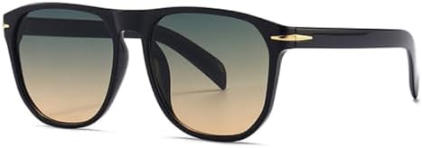 

Солнцезащитные очки квадратной формы 2027 года для женщин, градиентные оттенки, защита от УФ-излучения UV400, для мужчин, ретро-очки с декоративными заклепками MTZJH, Black Green Tea