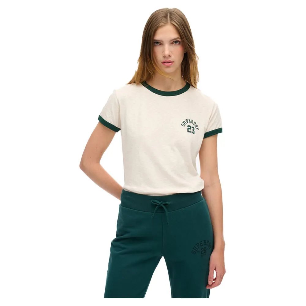 

Футболка с коротким рукавом Superdry Athletic Ringer Fitted, белый