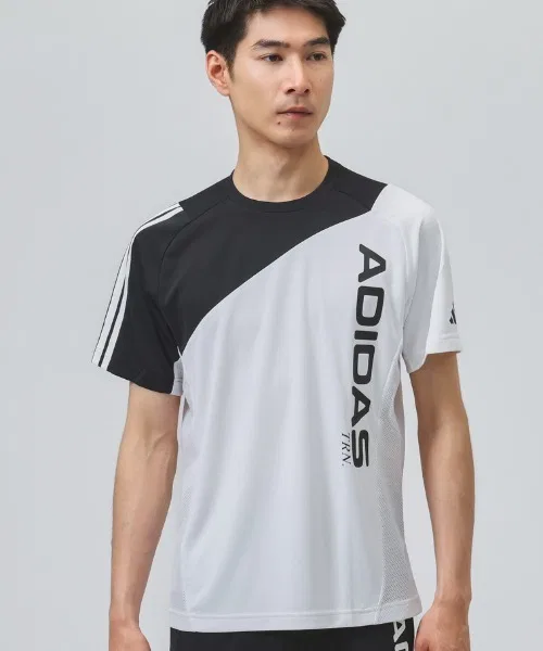Мужская футболка с коротким рукавом и цветовой блокировкой Adidas, White/Black