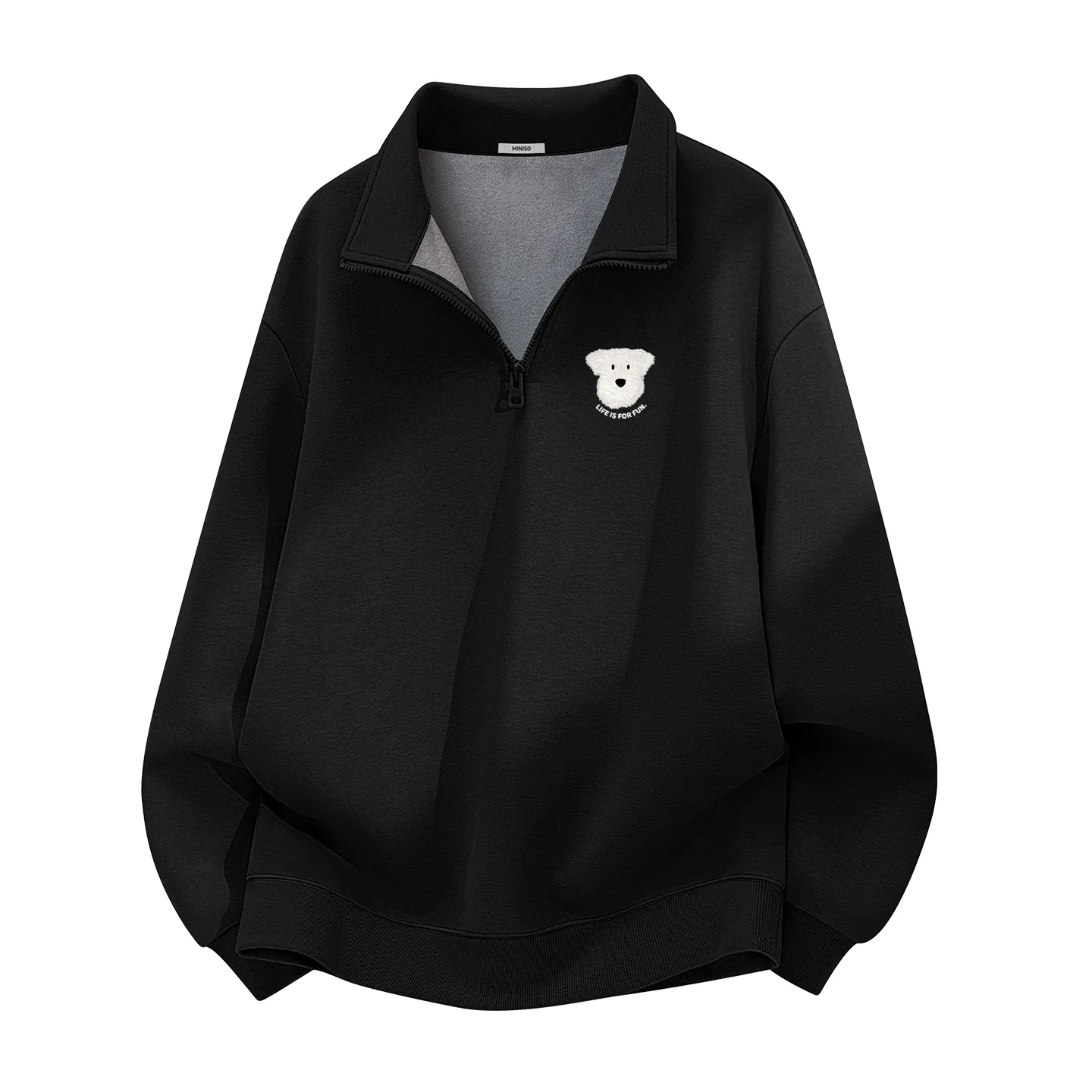 Детский свитшот с принтом Ma Pin Puppy Chest Logo MINISO, Heather Gray — фото 3