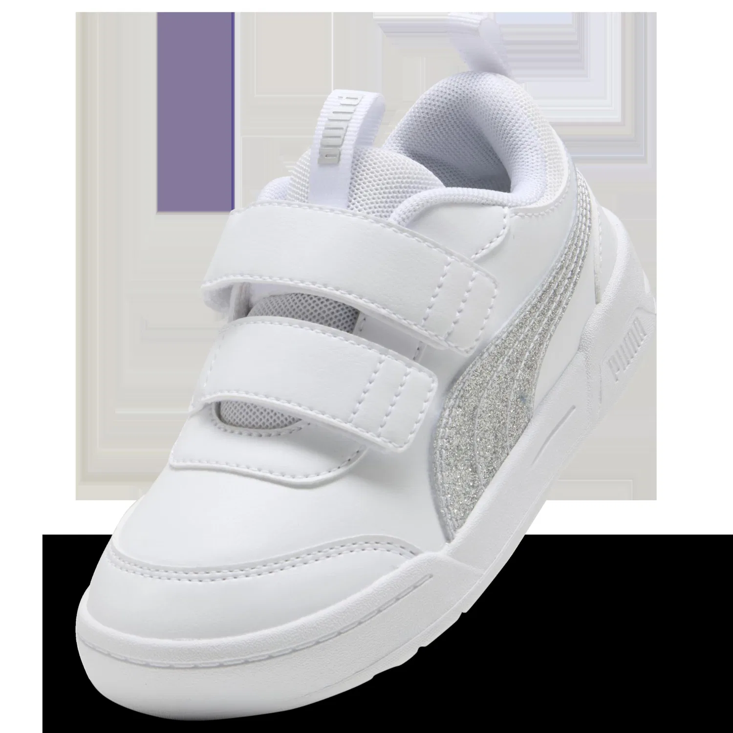 Детские кроссовки для девочек с гибкой подошвой PUMA Multiflex 2 Glitz FS V PS PUMA White PUMA Silver — фото 2