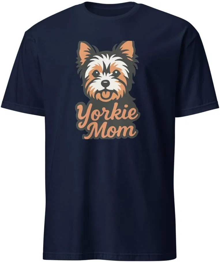 Футболка с принтом Yorkie Mom 64000, Navy